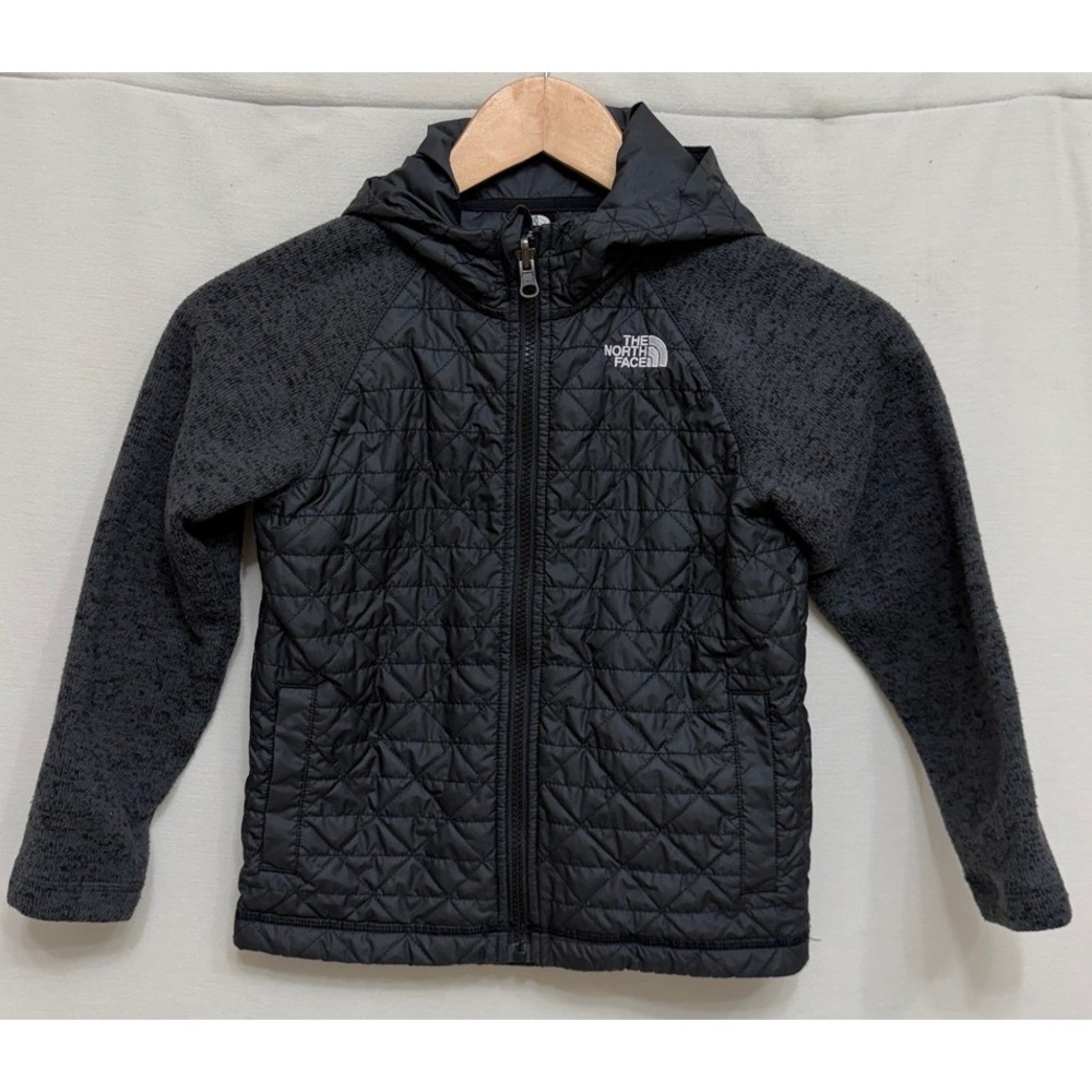 The North Face Toddler Jacket Black Quilted Fleece Hood Full Zip Coat 6T NFCRTS